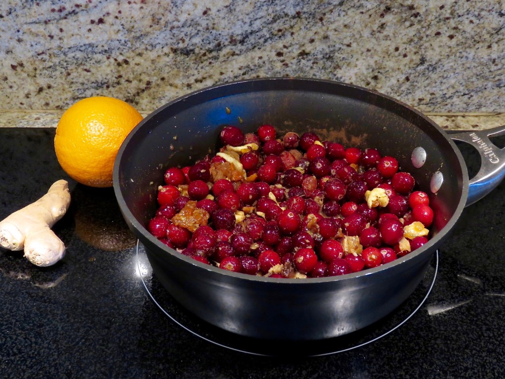 Cranberry Chutney Simmering On Stove