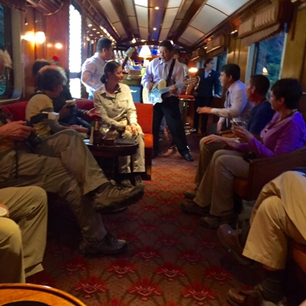 Hiram Bingham train–taking a break from the dancing to the oldies