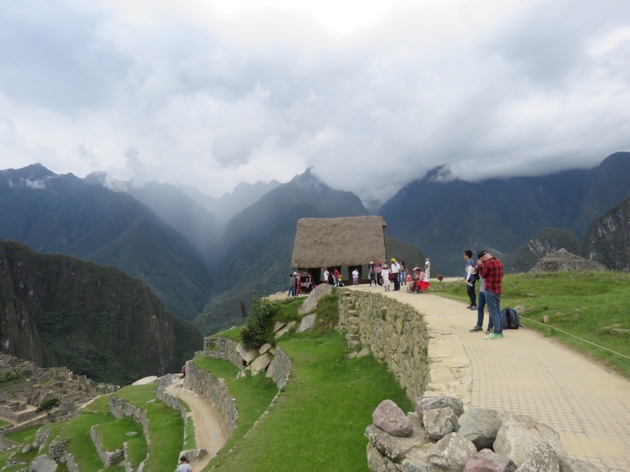 Machu Picchu–Guard house and mountain view