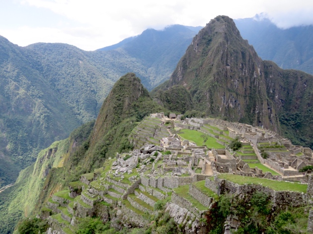 Machu Picchu blends into the hillside