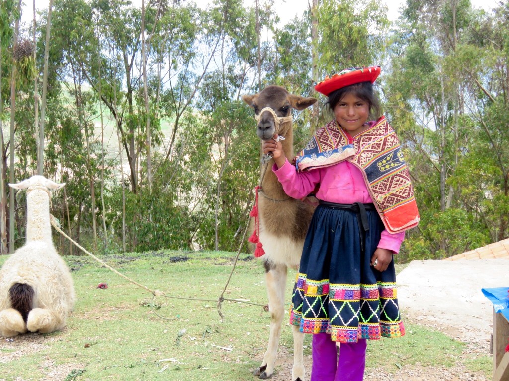 Peruvian Girl with Llama