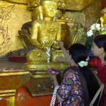 Ananda Temple, Bagan–offering Gold To Buddha