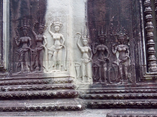 Angkor Wat–carved frieze of Apsaras