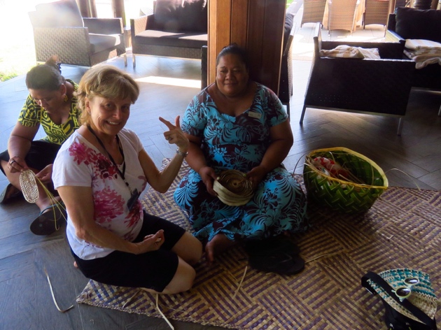 Samoa–this lady wove me a headband