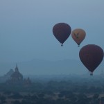 Bagan, Myanmar–Pagodas At Sunrise With Balloons (by Ingrid Klove)