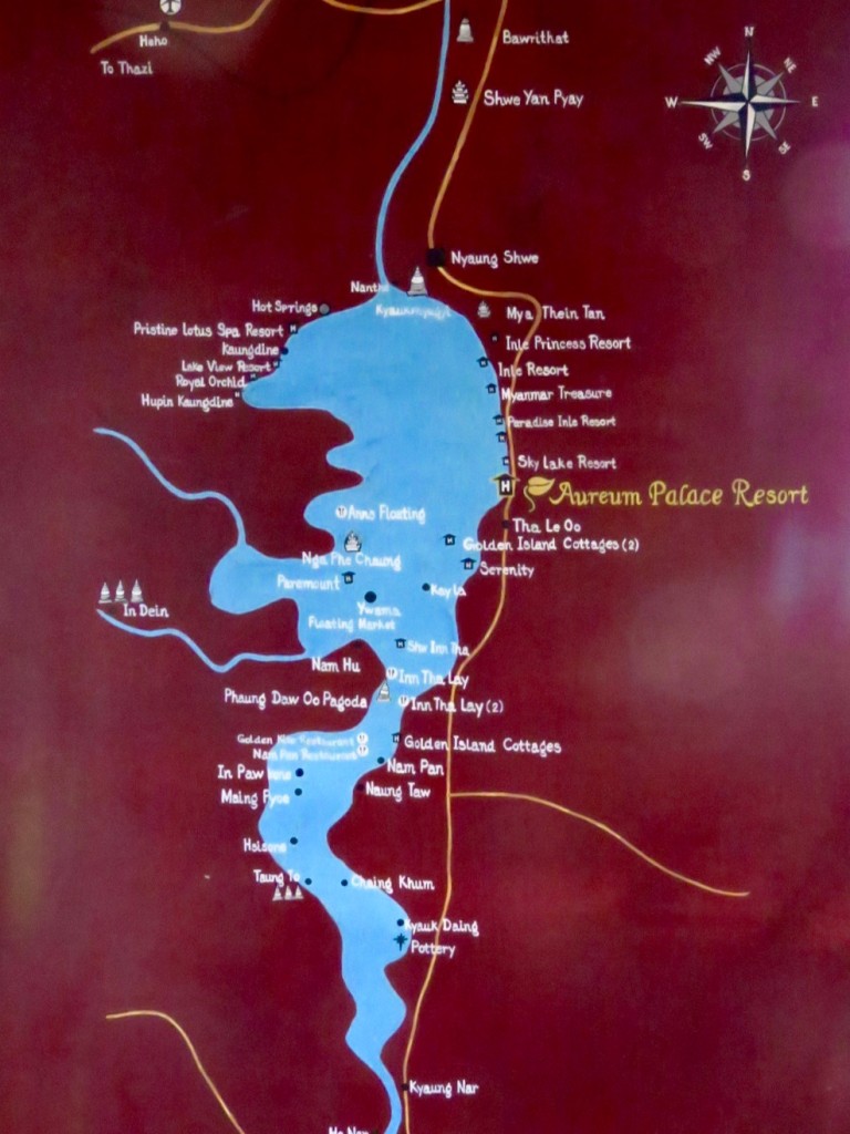 Myanmar–Inle Lake–Map Of The Lake