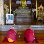 Myanmar–Nga Phe Chaung Monastery–Seated Monks